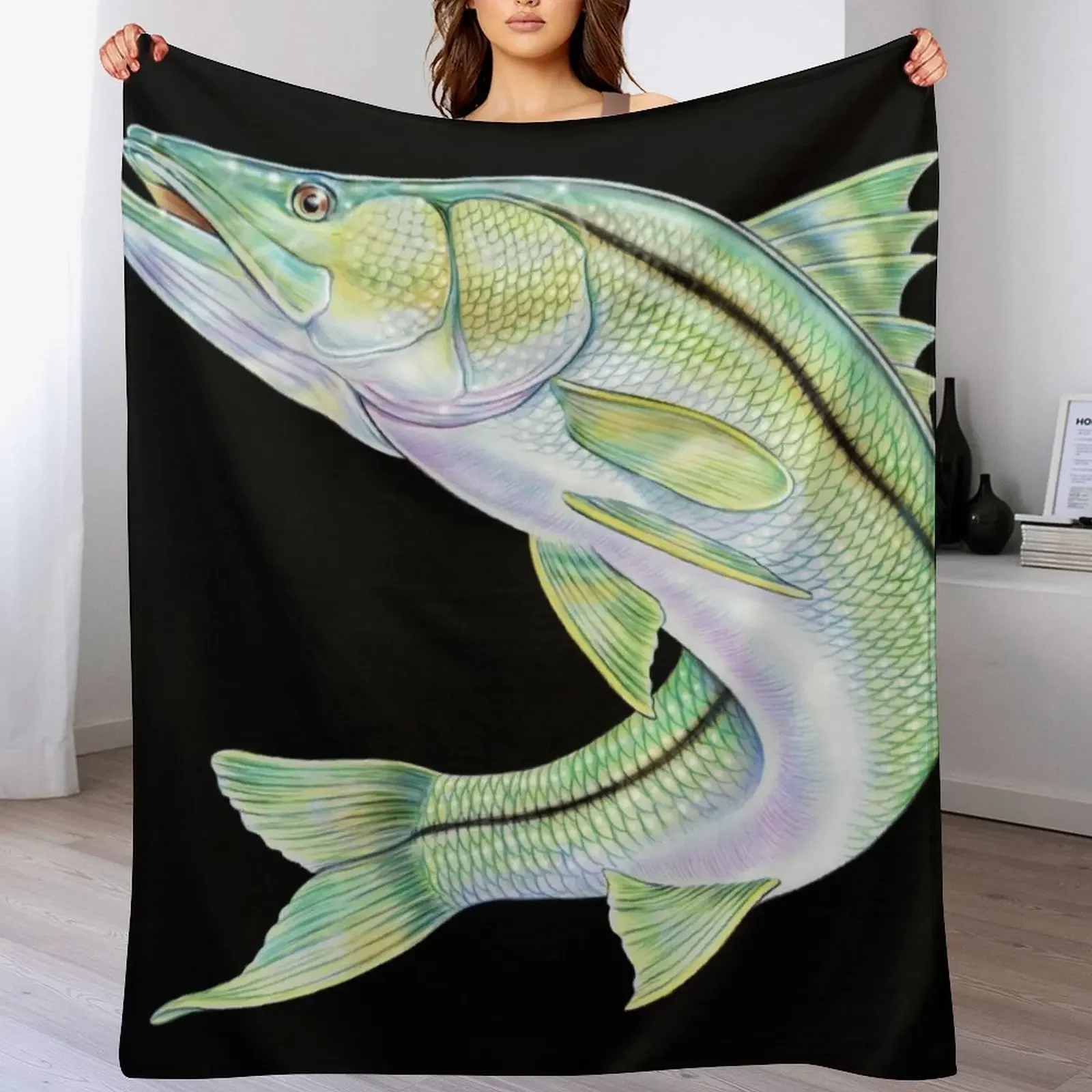 

Snook Throw Blanket Soft Plush Plaid wednesday Bed linens Furry Blankets