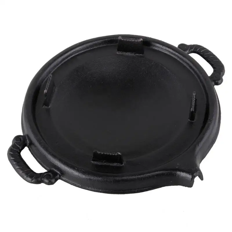 Grill Pan Cast Iron Steak Pan For Outdoor Grill 11 Inch Non-Stick Grilling Plate For Home And Outdoor Use Barbecue Griddle