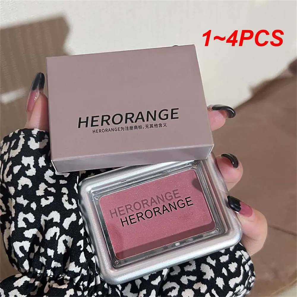 1~4PCS Peach Apricot Blush Easy To Carry Matte Blush Make-up Warm Blush Use One More Plate Available In Multiple Colors Blush