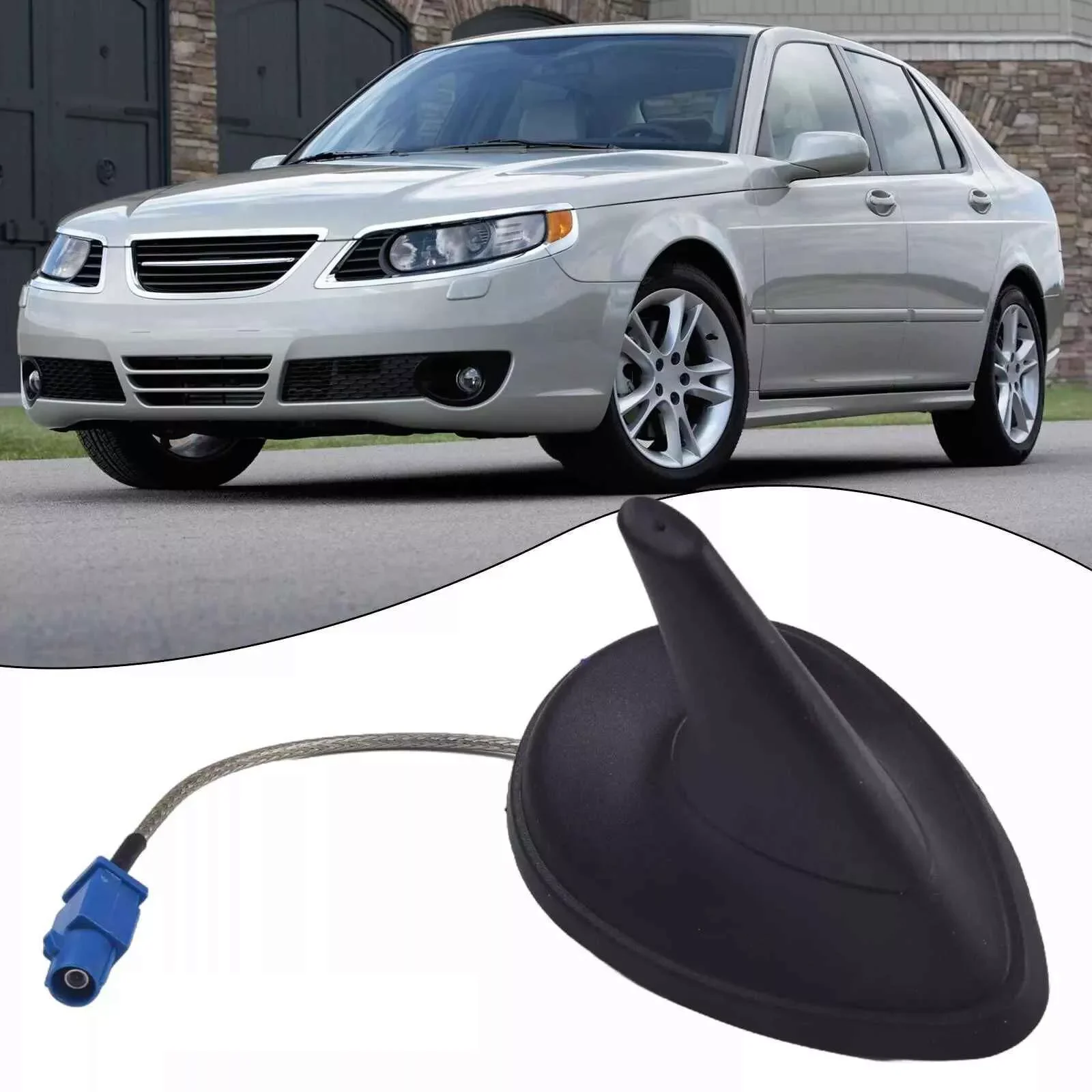 

Car Roof Shark Fin Sat Nav Antenna Aerial For Saab 9-3 2003-2012 & 9-5 1998-2009 12762120 Auto Replacement Accessories