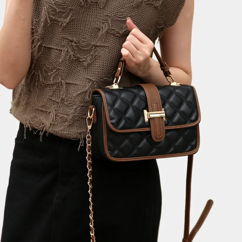 

Xiaoxiangfeng diamond chain small square bag new fashionable and versatile, women's popular portable messenger bag shoulder bag