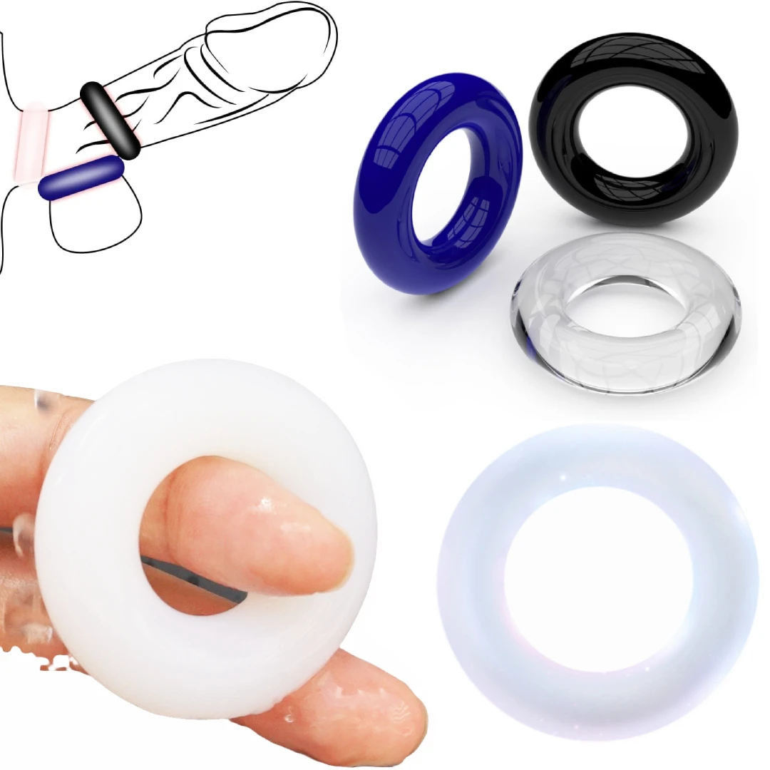 4 Colors Silicone Cock Rings Reusable Penis Rings for Men, Sex Longer Lasting Stronger Adult Sex Toys Games for Couples Pleasure