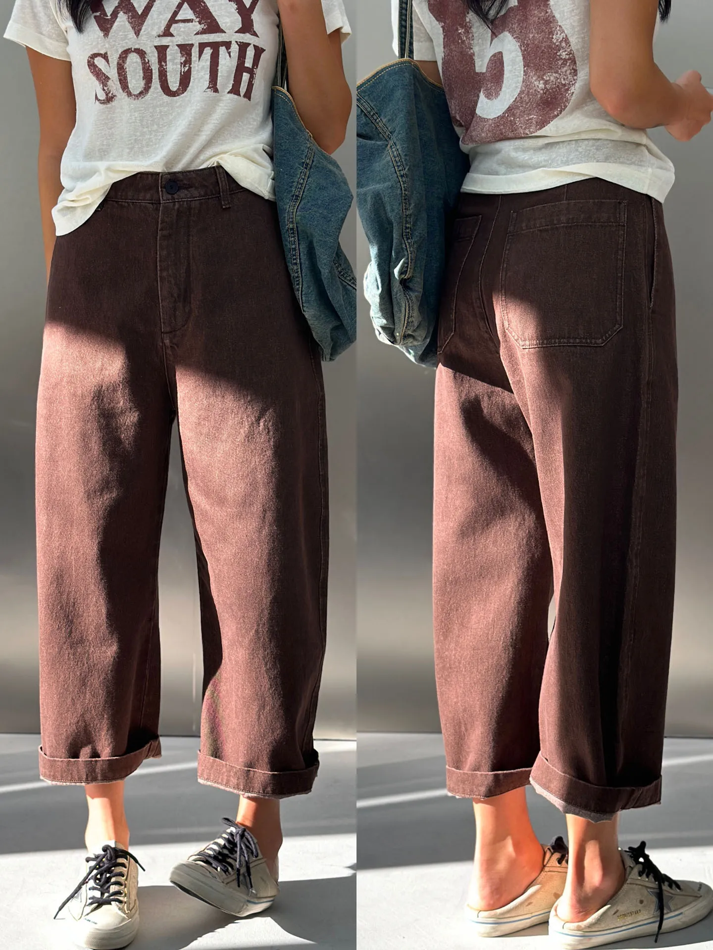 

Экологичные джинсы из денима с принтом бананов, с высокой талией, широкими штанинами, повседневные, с фруктовым узором, для весны и осени, для взрослых