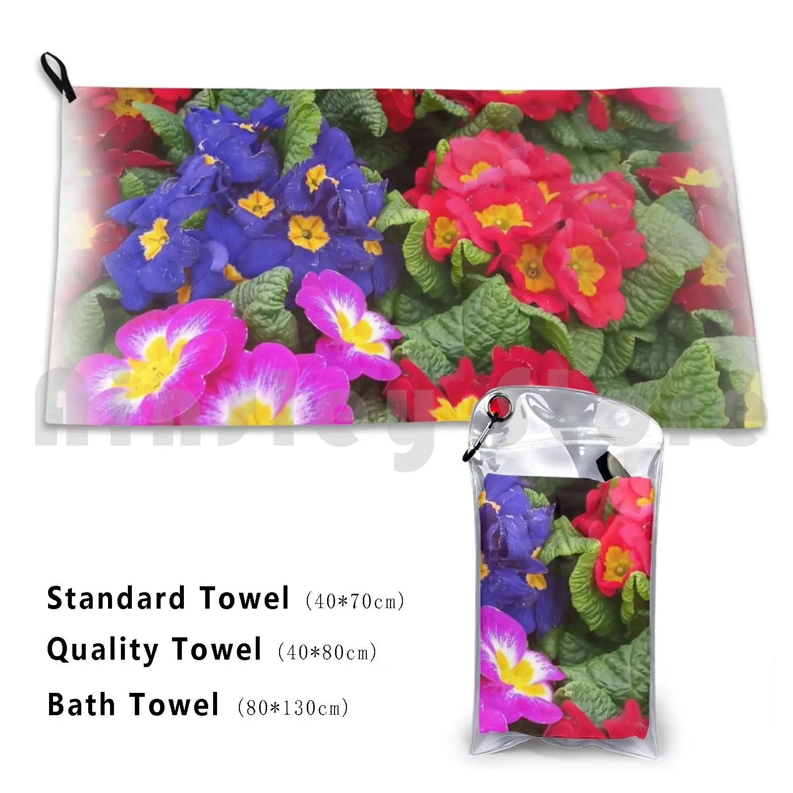 Towel A Colorful Springtime Medley Of Primulas 1790 Primula Primrose Springtime Spring