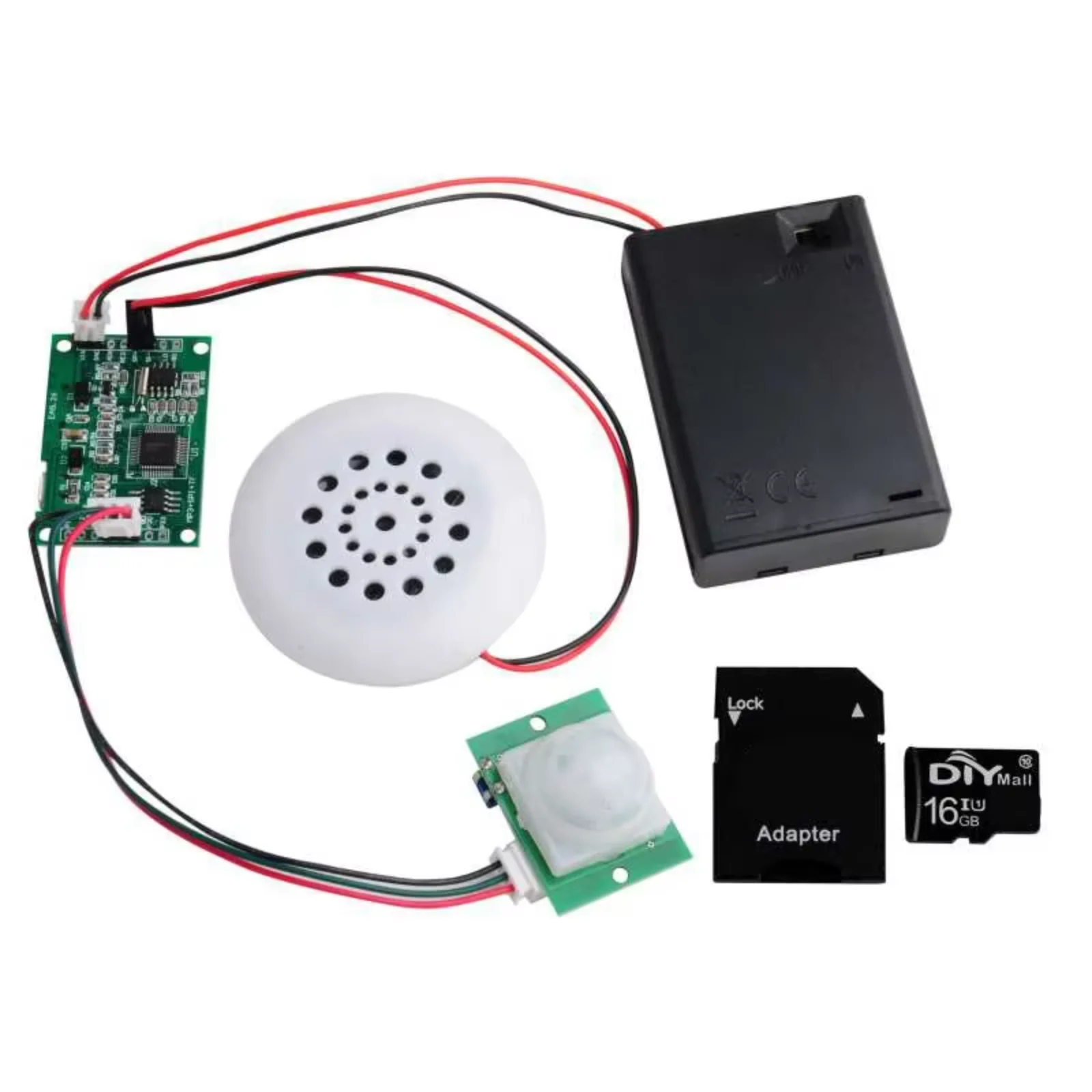 DIYmall Комплект голосового модуля MP3 с ИК-индукцией USB/TF-картой Скачать музыки Безопасность Welcomer Устройство DIY