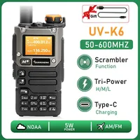 Quansheng UV-K6 Walkie Talkie 50-600MHz Full Band Receiving Type C Charge Air Band 5W DTMF Scrambler NOAA Channels UV-K58 Radios