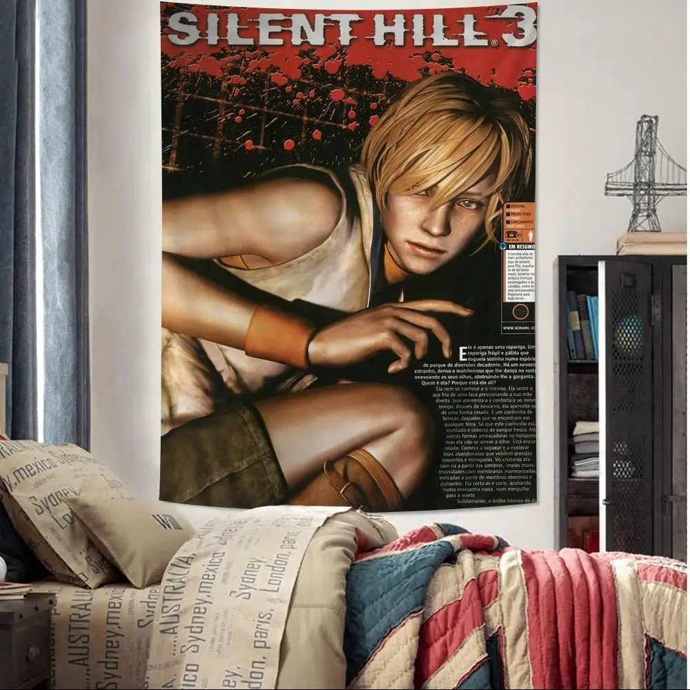Classics Horror Games Silent Hill 1 2 3 4 Heather DIY Wall Tapestry for Living Room Home Dorm Decor Wall Art Decor