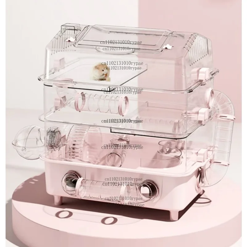 Hamster Cage Large Luxury Villa Supplies Three-layer Acrylic Panoramic Transparent Golden Bear Special Nest