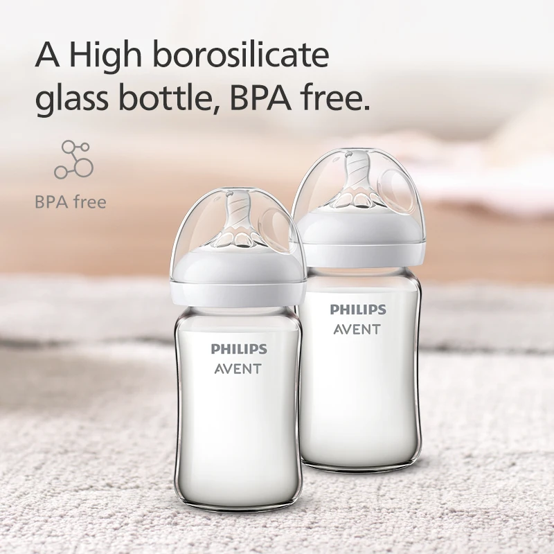 PHILIPS AVENT Wide caliber High boron silicon Glass milk bottle Over 6 months Newborn babies Anti-Colic feeder 240ml