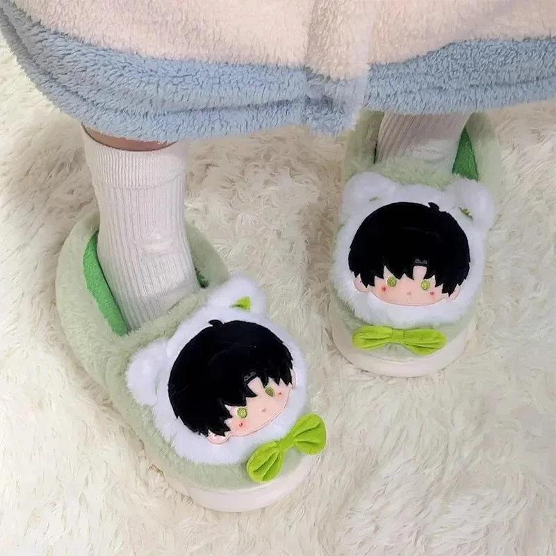 أنيمي الحب والمساحة العميقة تأثيري Xavier Zayne Rafayel Sylus المنزلية شتاء دافئ جميل نعال من القطن هدايا مريحة