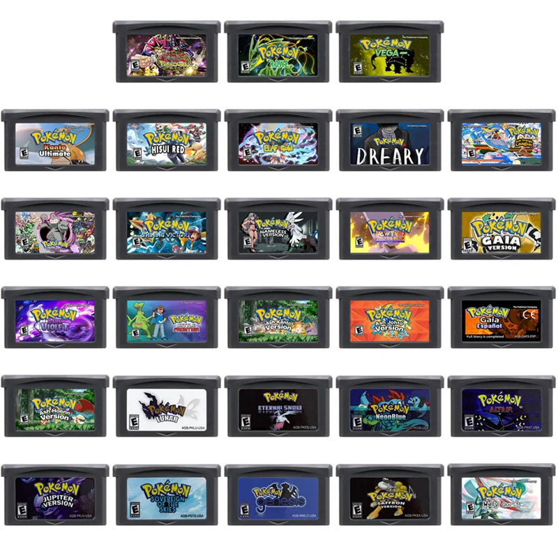 Cartucho de juegos de Pokémon GBA, tarjeta de consola de videojuegos de 32 bits, Gaia, Dreary, Vega, menos pokedulel, Vega, regalo para fanáticos