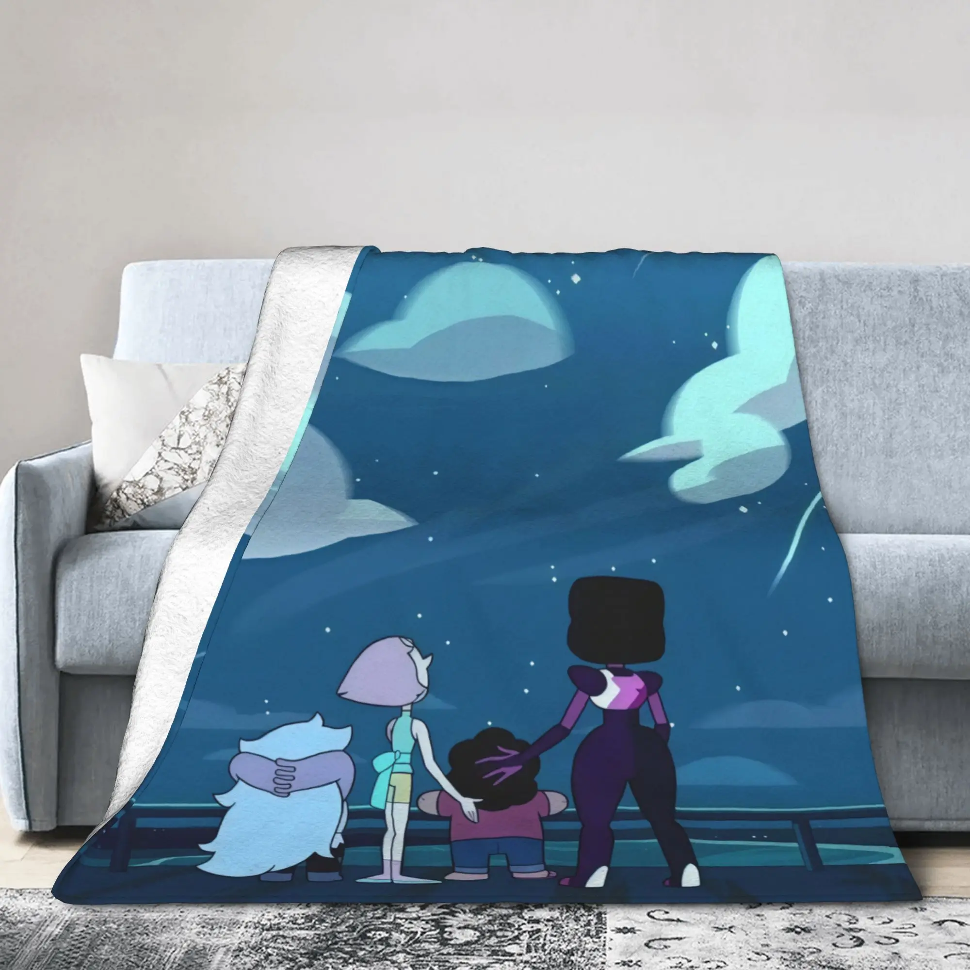 Custom Steven Universe Blanket Warm Fleece Soft Flannel Children Gift Cartoon Throw Blankets for Bedroom Couch Travel Autumn