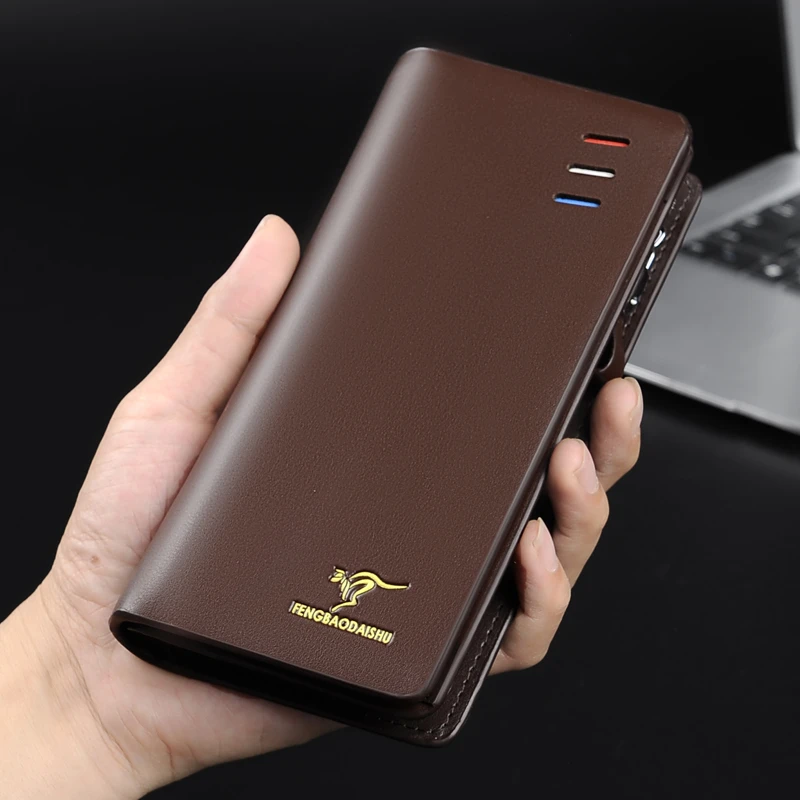 

New Design Man's Day Clutch Big Capacity Long Wallet High Quality Male Business Handbag Phone Case PU Leather Purse Cards Holder