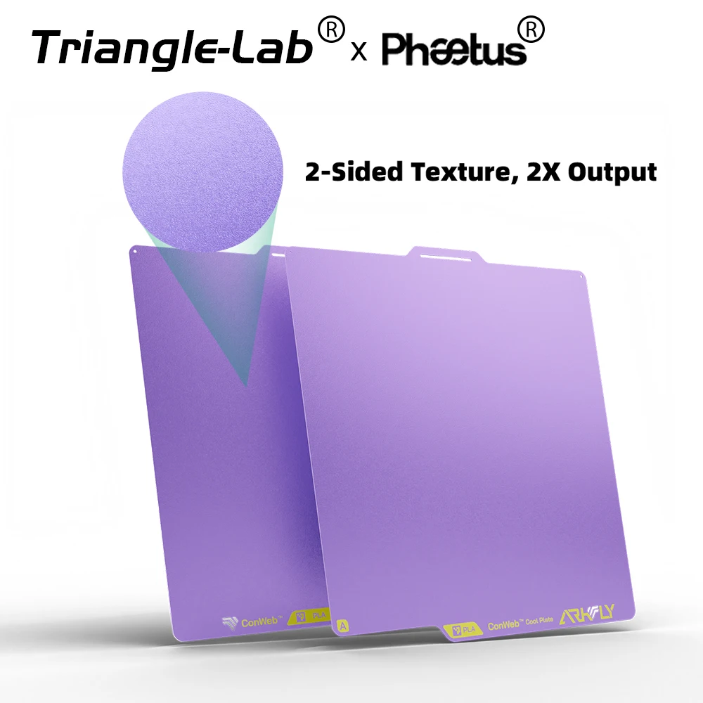 Trianglelab ® &Pheetus ®   256*256mm Conwebr ™   Cool Plate Mastery w technologii Filamentów, płytka robocza 256x256mm do Bambulab X1/P1/A1 — zdjęcie produktu 5