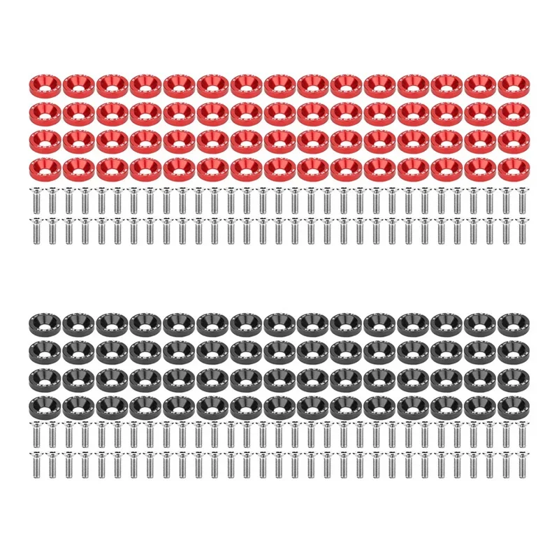 

60 PCS M6 Car Modified Fasteners Washer Bumper Engine Concave Screws Washer License Plate Bolts Car Styling Gasket