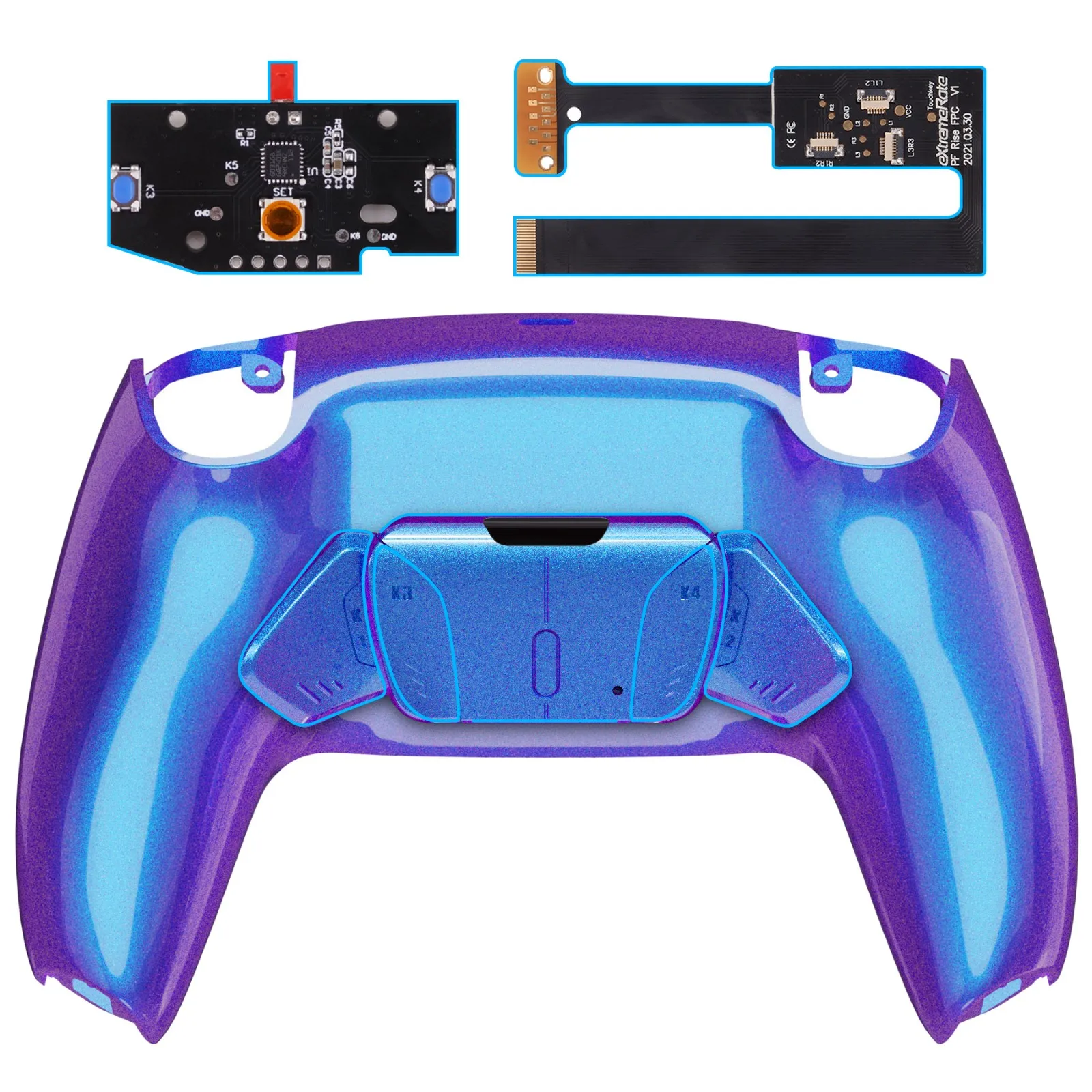 extremerate-ps5-コントローラー-bdm-010-020-rise-40-キット、アップグレードボード-バックシェル-4-つのバックボタン
