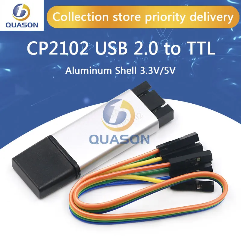 Aluminum shell CP2102 USB 2.0 to TTL UART Module 6Pin Serial Converter STC Replace FT232 Module support 5v/3.3v for arduino