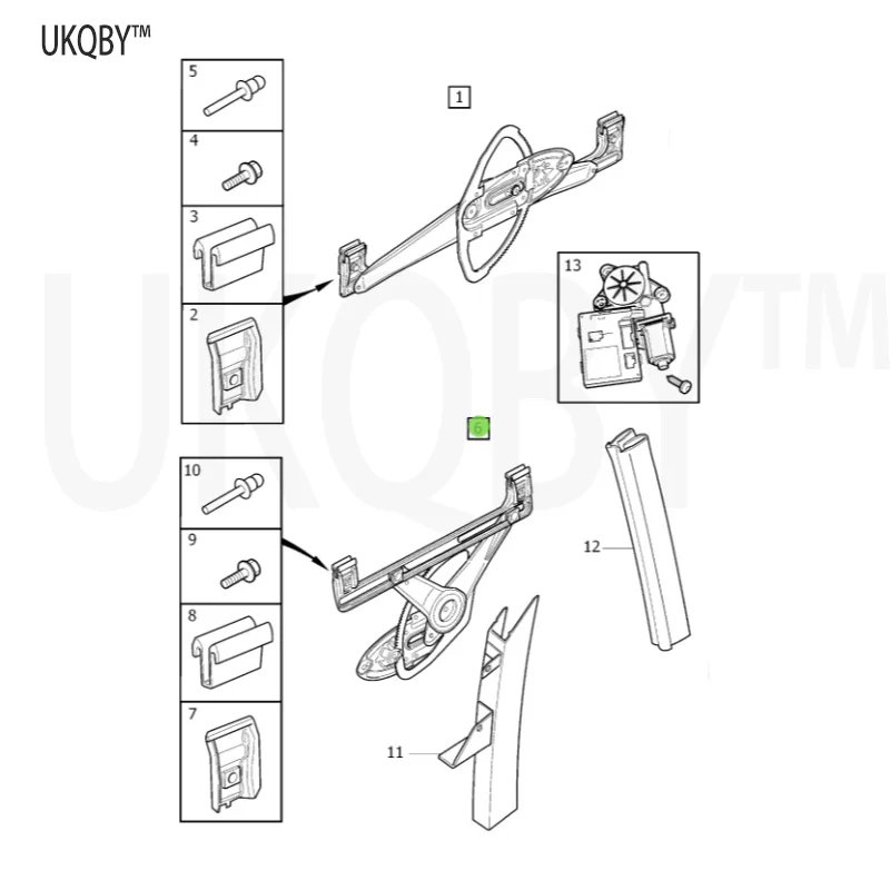 Flange screw blocking rivet window lifting device, left window lifting device, right fixing bracket 31253515 31253516