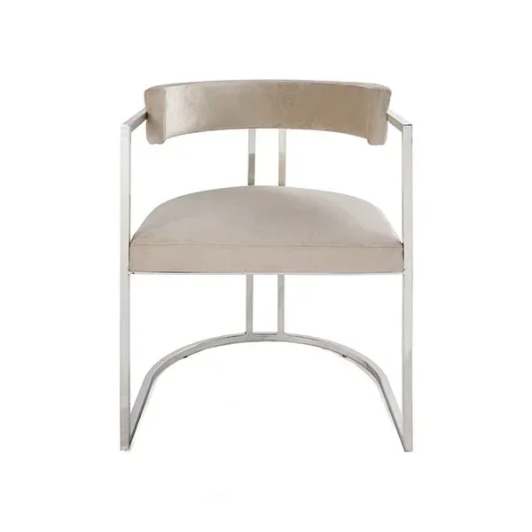 

American light luxury velvet stainless steel dining chair/hotel