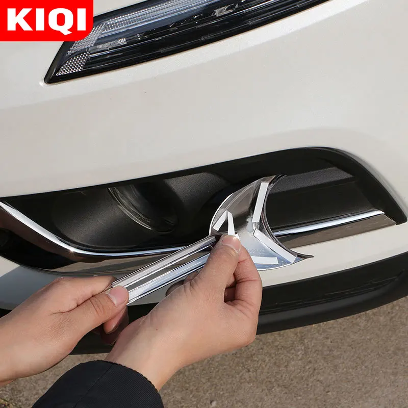 KIQI for Renault Koleos Samsung QM6 2016 - 2020 Car Front Fog Light Lamp Cover Frame Trim Bezel Garnish Decoration Car Styling