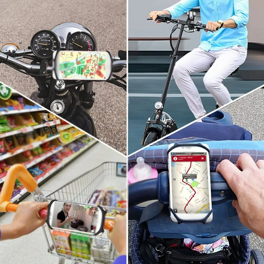 Para 4.0 Polegada-6.0 Polegada telefone bicicleta titular do telefone móvel girando silicone titular do telefone da bicicleta motocicleta guiador titular