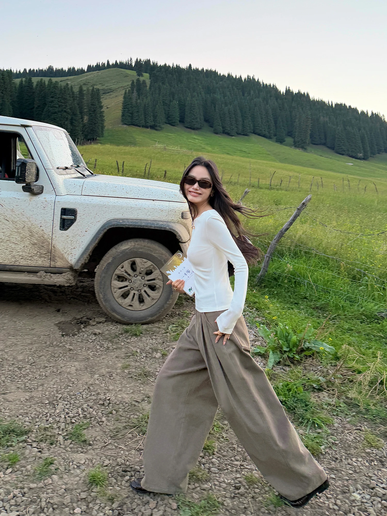 Pusumede Casual Wide Leg Pants Women Loose Cotton Feel Pleated Slimming Knife  Comfortable Casual Trousers