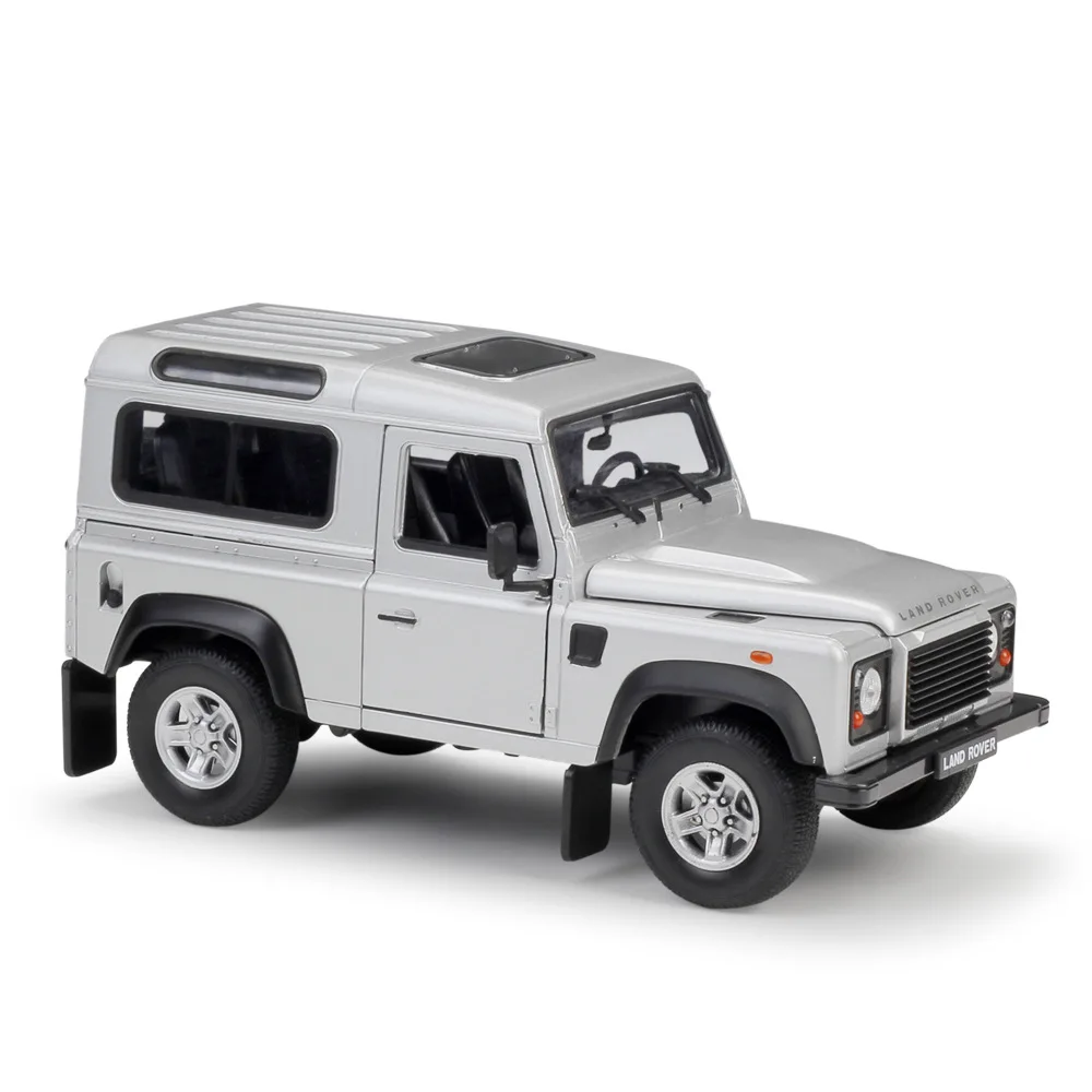 WELLY 1:24 Land Rover Defender Silver sports car simulation alloy car model crafts decoration collection toy tools gift