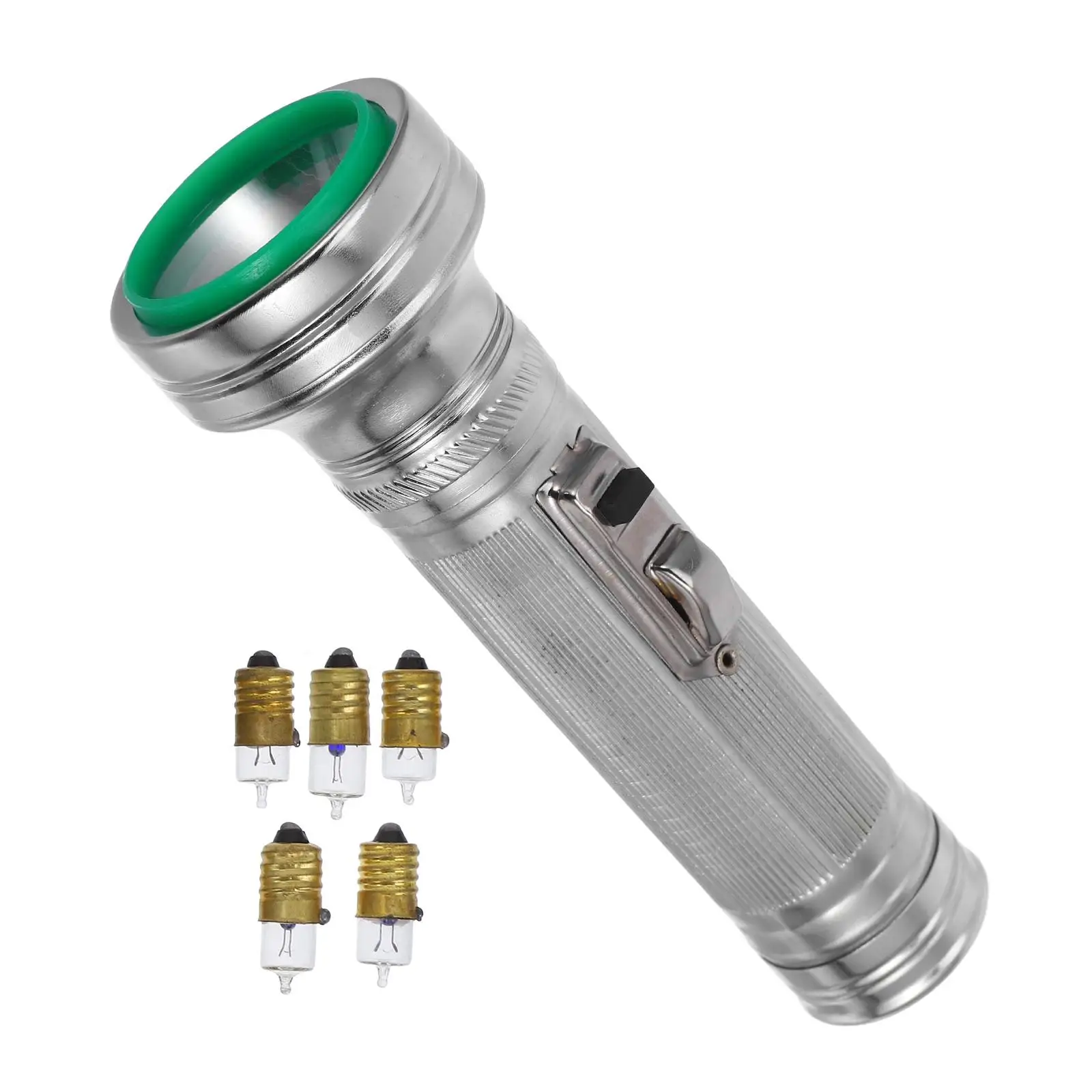 

Retro Flashlight Props Old Style Handheld Torch Metal Iron Shell High Brightness LED Camping 80s 90s Durability Outdoor