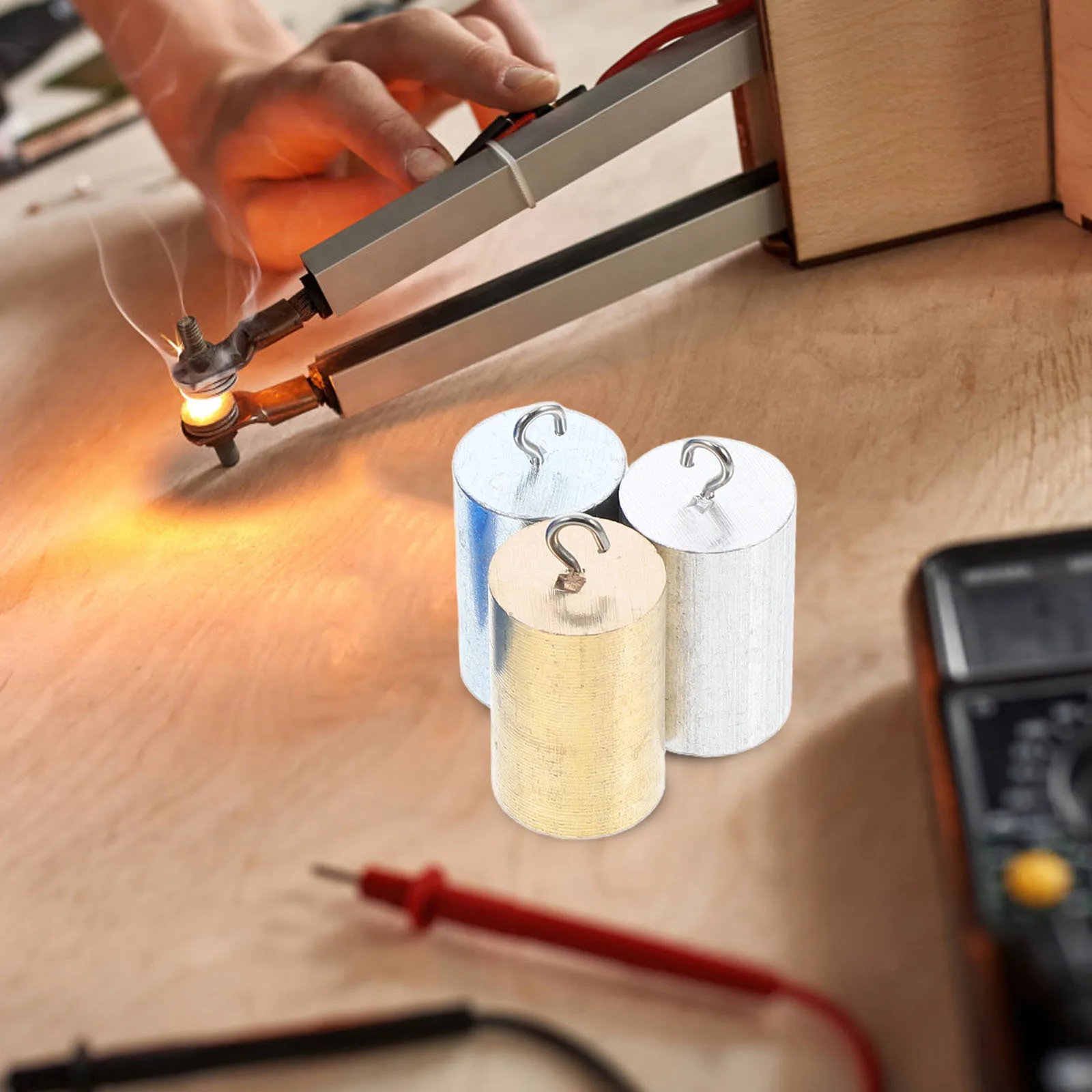 

3Pcs Aluminum Density Cylinders Physics Teaching Tool for Classroom Experiments Students Physics Teaching Supply