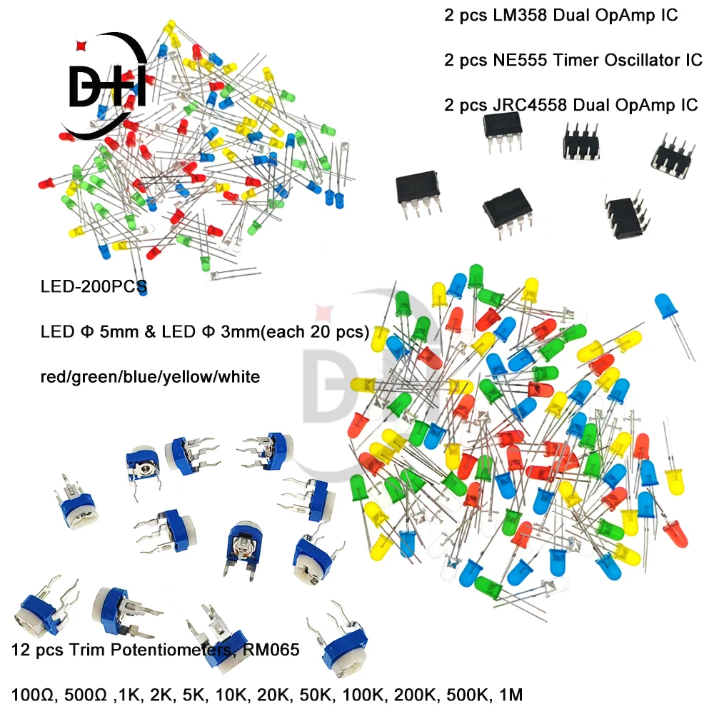 Imagem -03 - Kit de Componentes Eletrônicos Edição Final Vários Capacitores Comuns Resistores Capacitores T0-92 Led Transistores Placa Pcb Dip-ic