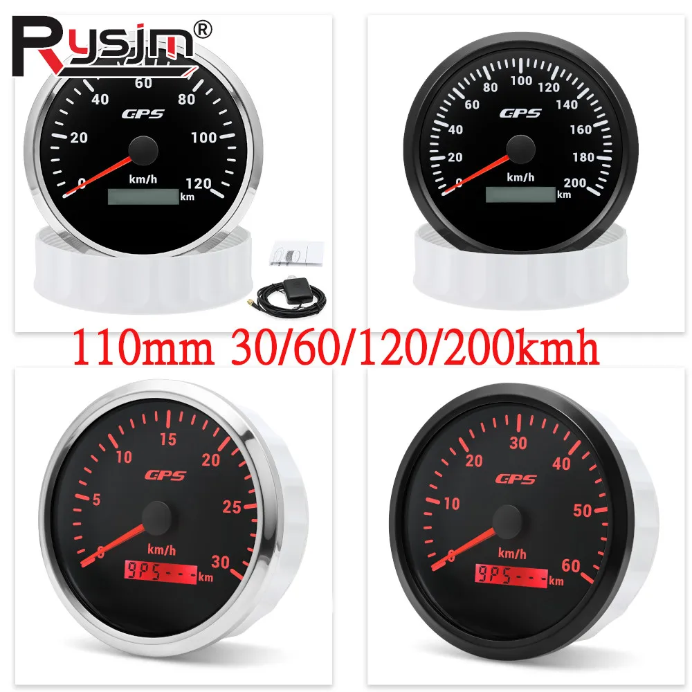 

Водонепроницаемый GPS-спидометр 110 мм, 0-200 км/ч, 120/60/30 км/ч, 7 цветов LED, с GPS-антенной для мотоцикла, лодки, автомобиля