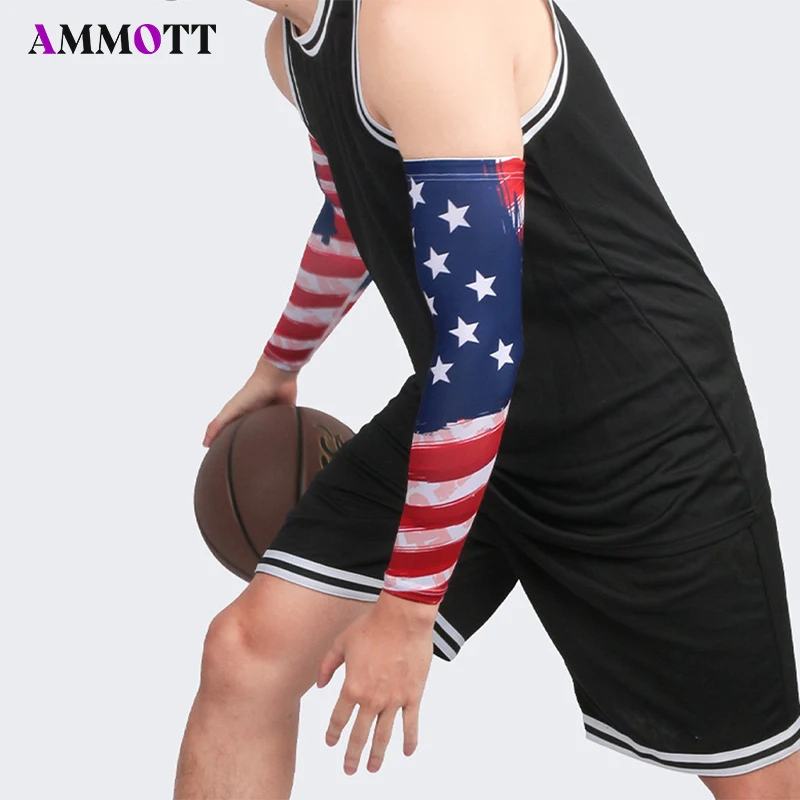 

1Pcs Cooling Arm Sleeves with USA Flag for Sports and Sun Protection,Unisex Sun Protection Arm Sleeves for Outdoor Sports