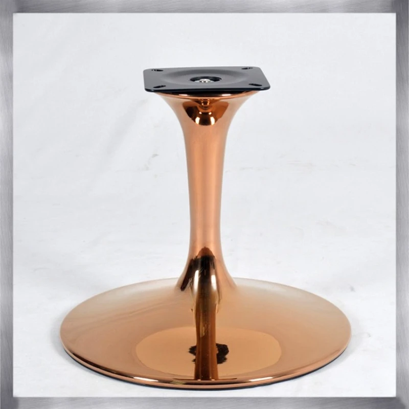 

Swivel Chair Accessories 304 Stainless Steel Base Mirror Rose Gold Double-mouth Flared Swivel Chair Base