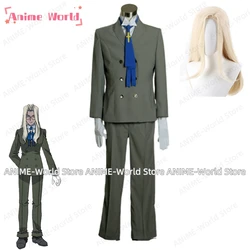 《Custom Size》High Quality Hellsing Sir Integral Uniform Cosplay Costume Outfit Halloween Christmas Wig