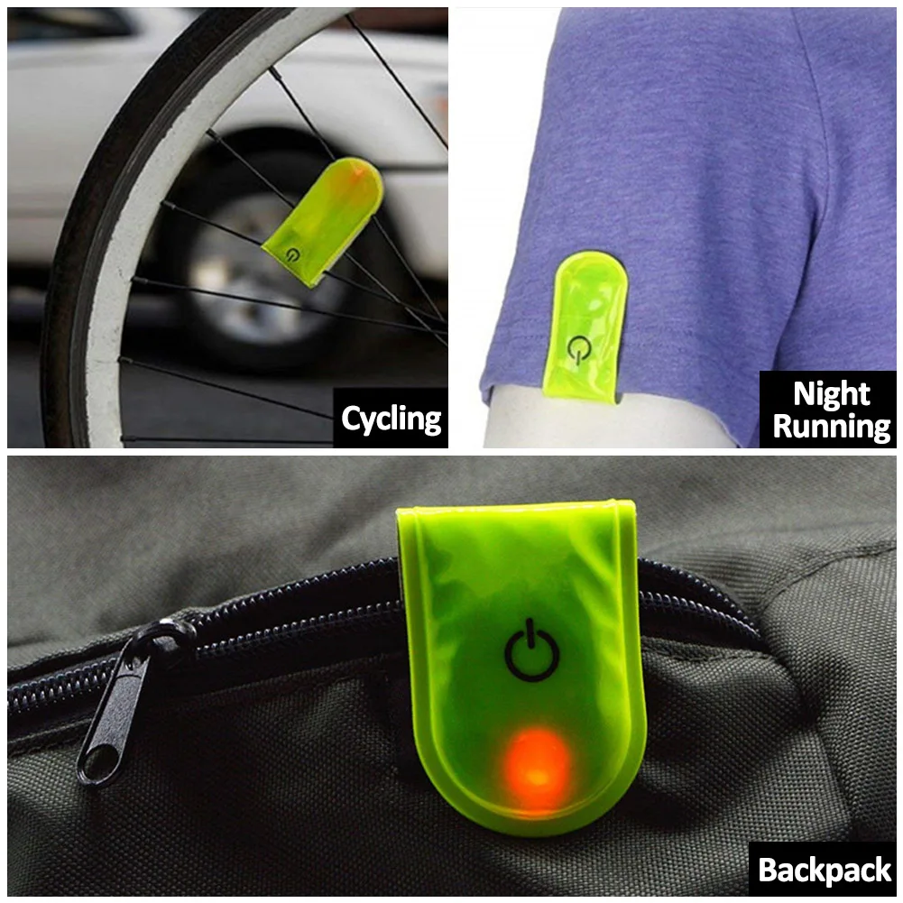 LED Reflective Light Outdoor Sports Safety Magnetic Clip on Strobe Running Walking Bike Cycling Warning Reflector Warning Clip