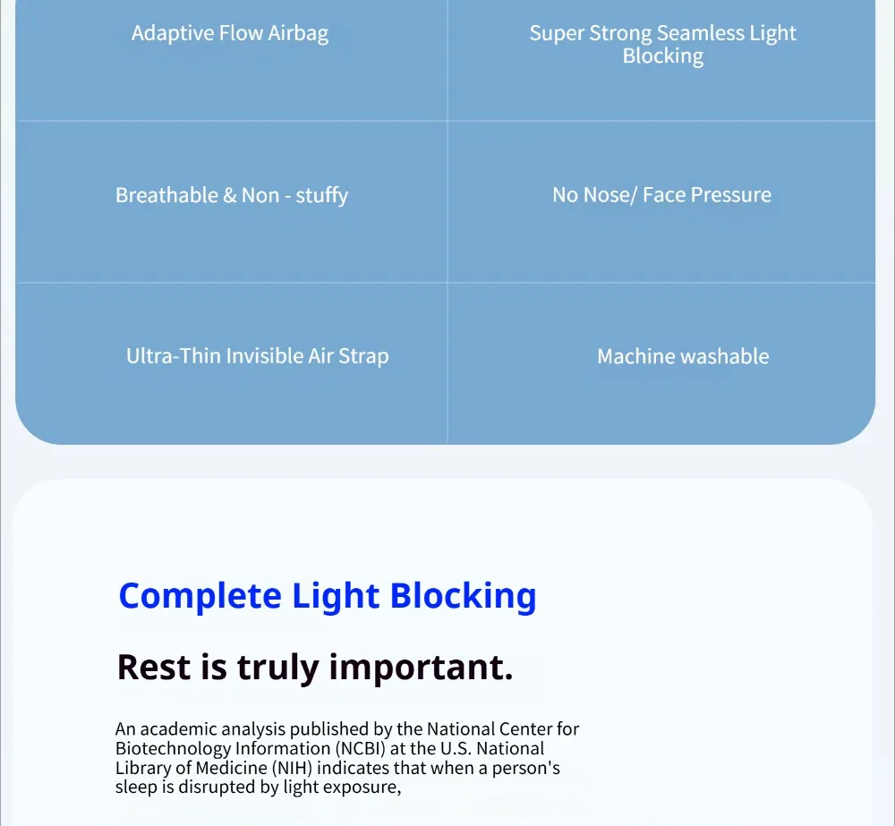 Neue Dreamlight 4S Pro Memory Foam Augenmaske mit Vollschattierung für Entspannung und Schlaf, Lichtblockierend für Besseren Schlaf, Weiche Augenmaske aus Reiner Seide – Detail 12