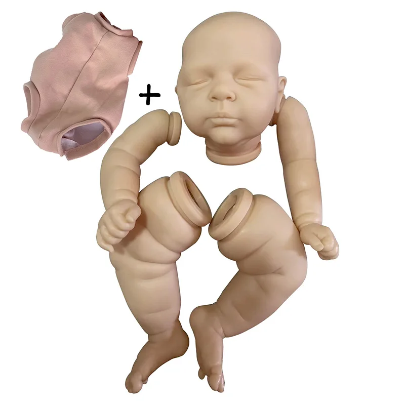 21inch Reborn Doll Kit Elliot Sleeping Baby Unfinished Unpainted Doll Parts with Cloth body