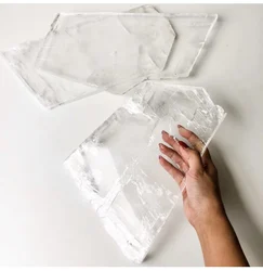 Natural White Raw Selenite Crystal Slab Transparent Gypsum Specimen Healing Reiki Decoration