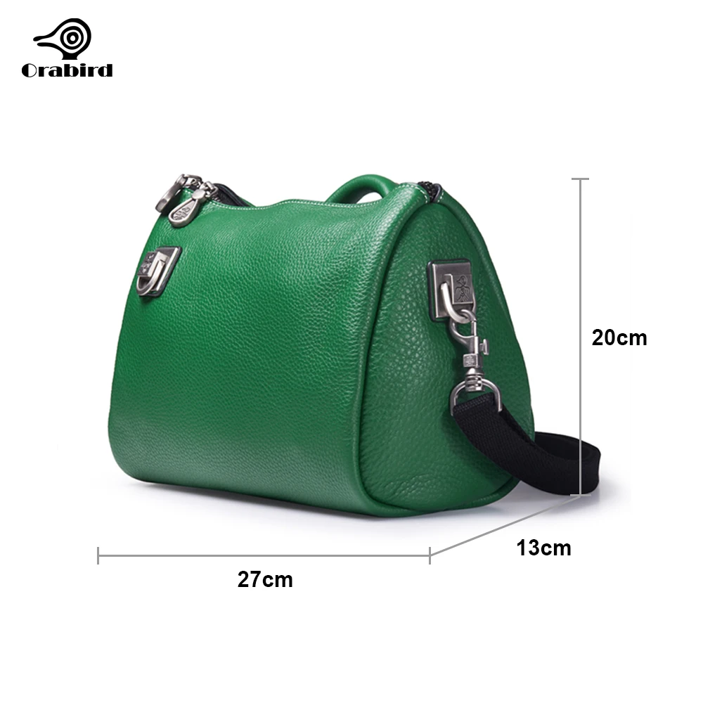 Orabird Green Crossbody Bags for Women Bucket Handbag Luxury Soft Genuine Leather