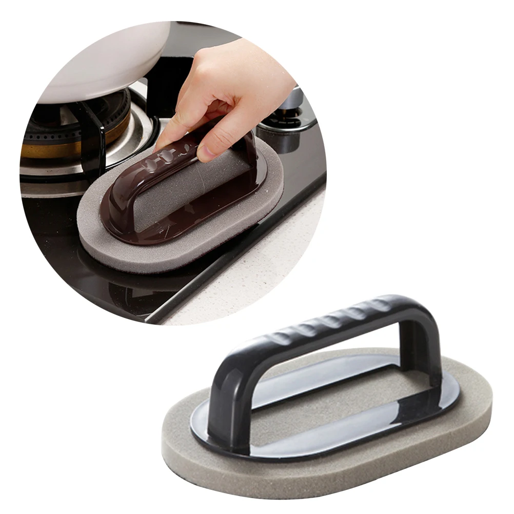 

Kitchen Descaling Clean Rub Pot Nano Diamond Emery Brush Sponge Eraser Remove Rust Kitchen Clean Tools with Handle(Black)