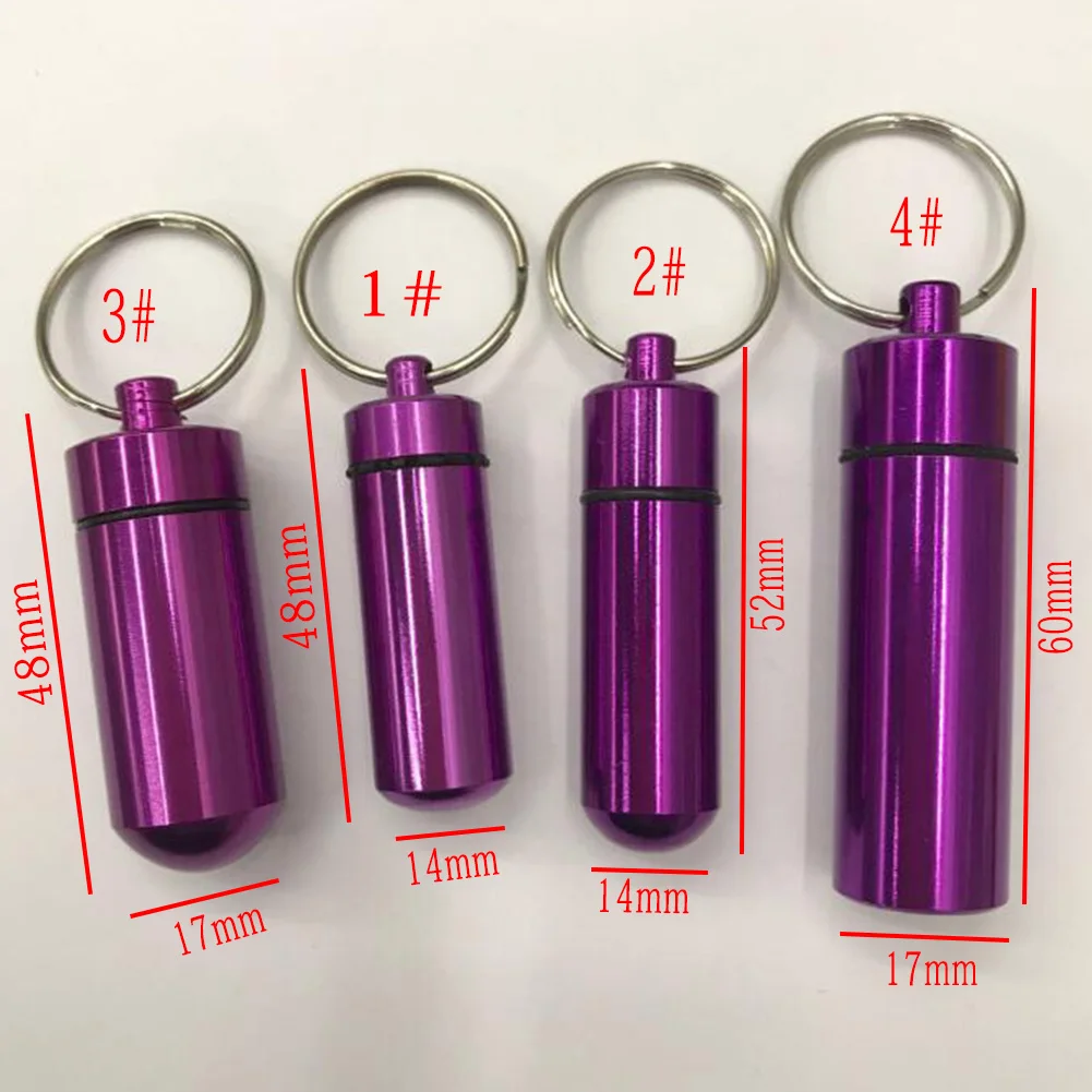 Creative Portable Mini Travel Pill Medicine Box Case Waterproof Container Keychain Capsule Bottle Key Ring Chain First Aid Gifts