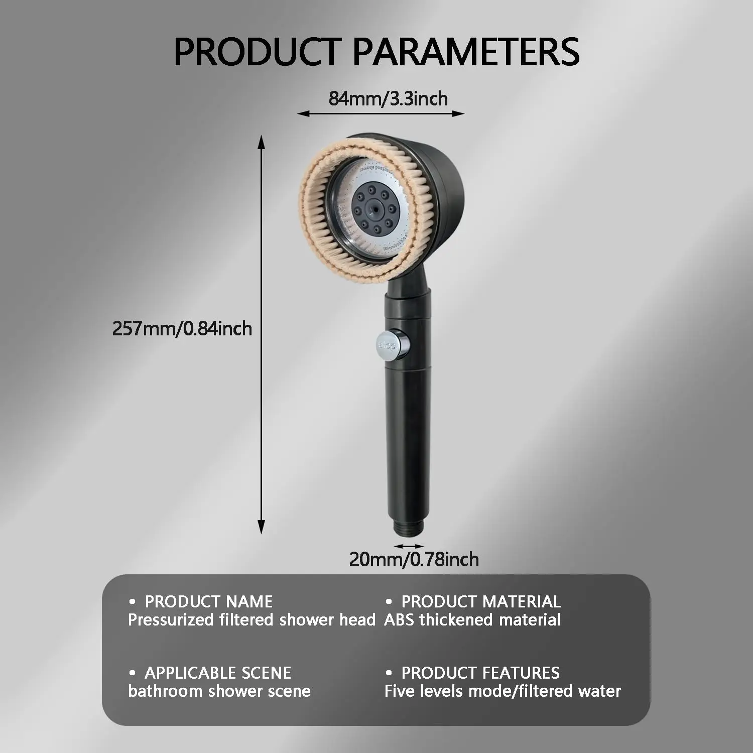 Dai Spray Brush Five-speed Pressurized Shower Home Bathroom Bath Shower Powerful Pressurized Lotus Head Pressurized Shower Head