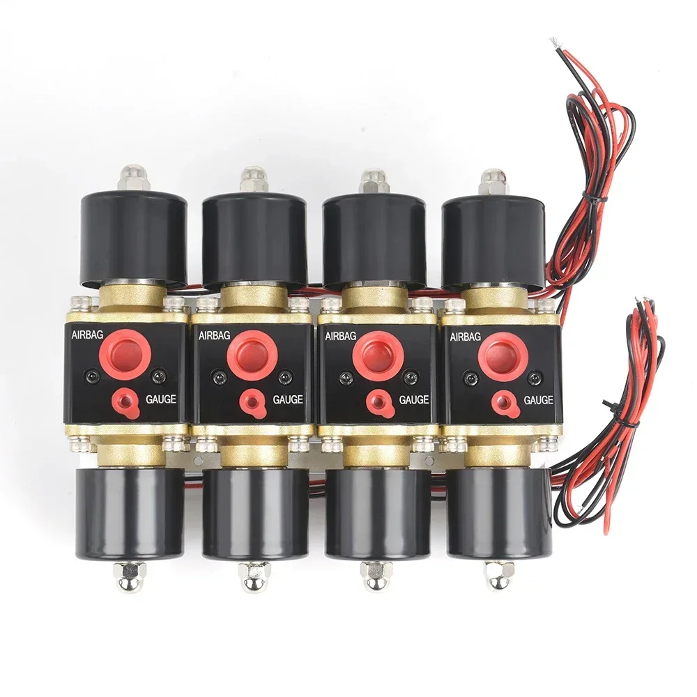 Universal DC12V 200PSI 4F high flow rate air solenoid valve manifold automotive air suspension