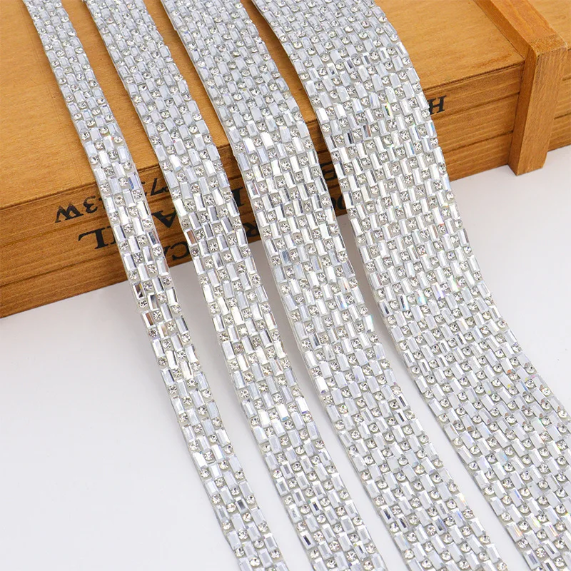 10pcs Rhinestone Ribbons Roll Diamond Sparkling Banding Belt Wrap Wedding Party Decoration Crafts Self-Adhesive DIY Decorations