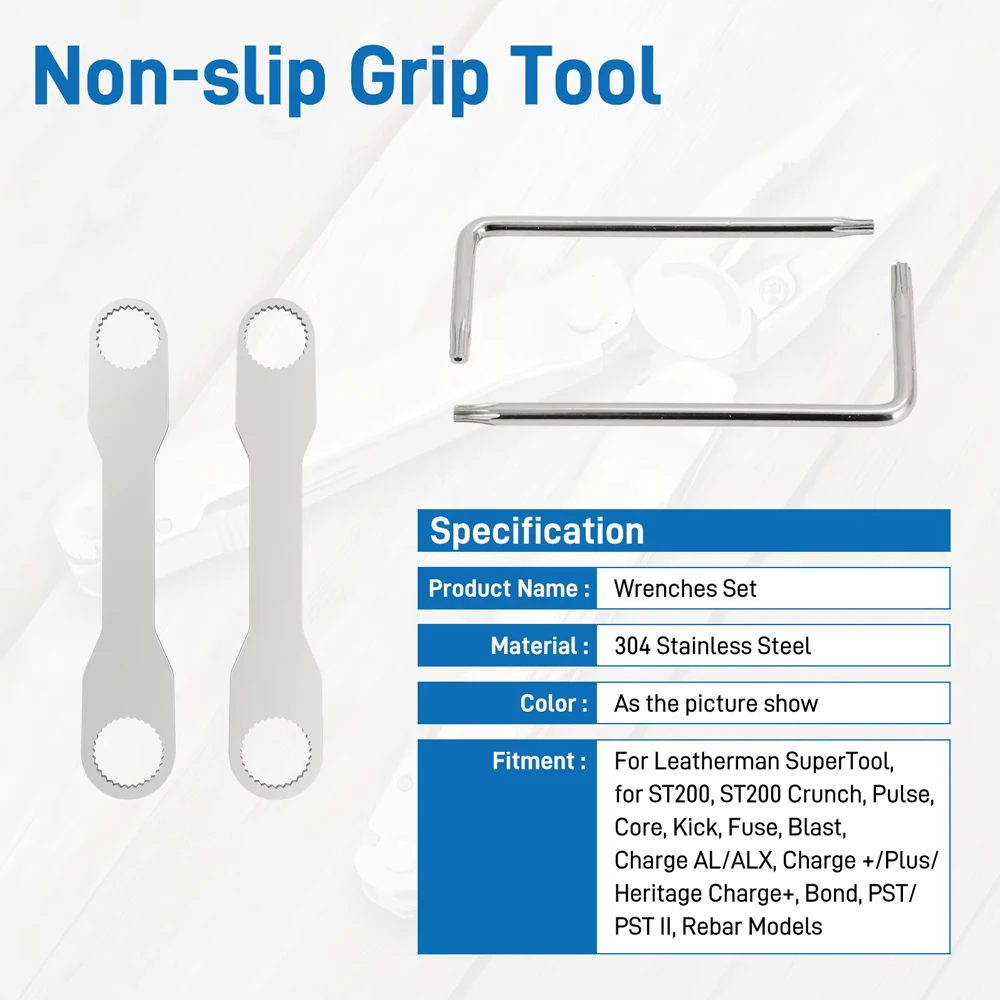 Image of Für Leatherman Demontage-Multitool: Schlanker Stahlschlüssel, Multitool-Schraubenschlüssel T8 T10, Rutschfester 304 Edelstahl-Schraubenschlüssel