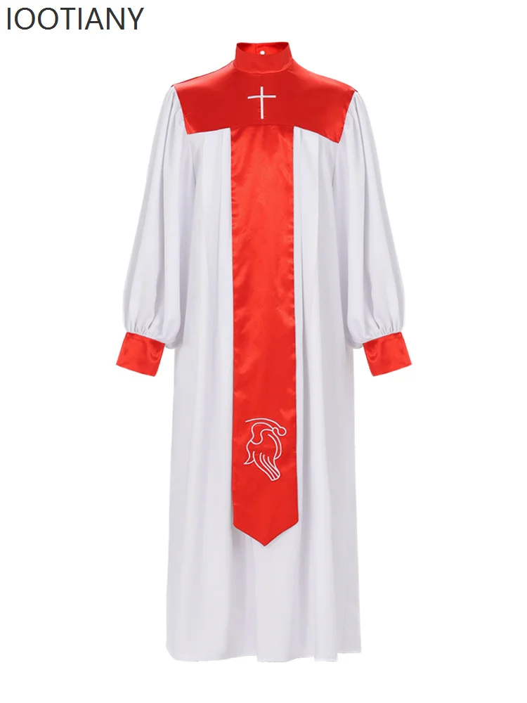 Fotografia 3: Vestido Clássico de Clérigo Masculino Adulto, Traje para Atividades Religiosas na Igreja, Fantasia de Padre em Comprimento Total 2026