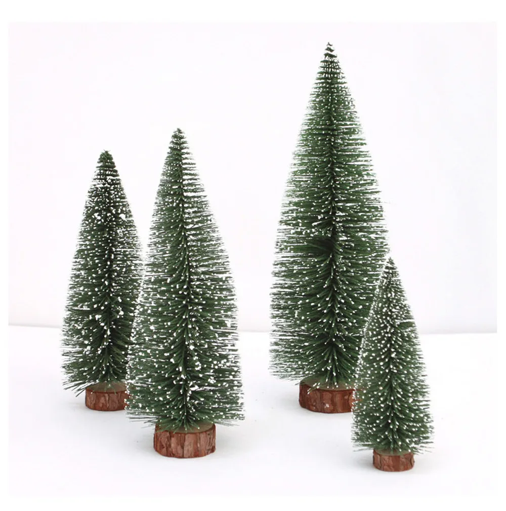 Desktop Mini Christmas Tree Decoration Small Christmas Tree Stick Cedar Ornaments 10/15/20/25/30cm Miniatures Xmas Tree Decor