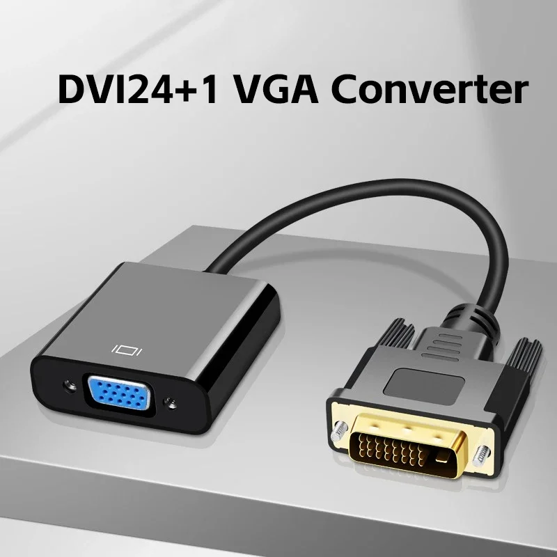 High Speed DVI-D Male to VGA Female Active Adapter Cable - 1080P 1920x1200 Converter for PC Laptop Projector Monitor Plug & Play