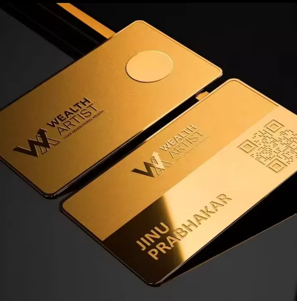 

100PCS Customized high-quality stainless steel VIP membership card printing with gold metal business card for free design