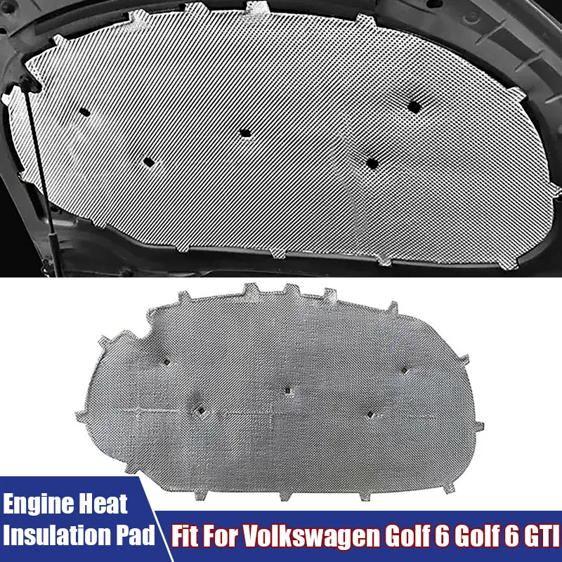 Aluminum Foil Engine Soundproof Cotton Fit For Volkswagen Golf 6 Golf 6 GTI Car Accessories Reduce Noise Sound Insulation Pad